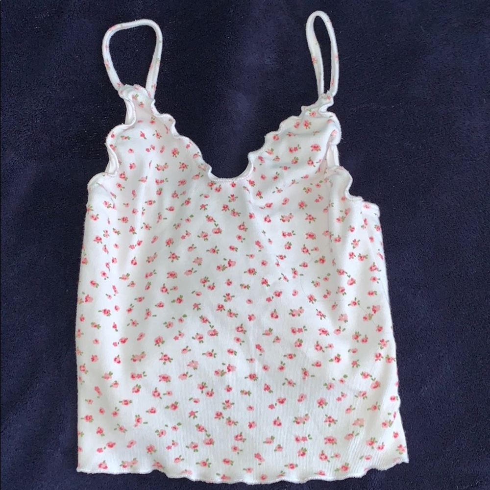 White floral tank